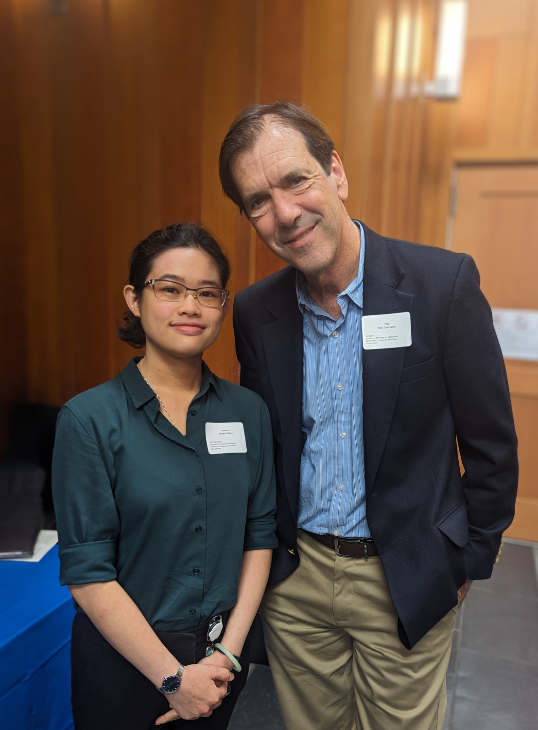 Jessica Nguy (MCB IAP Amgen Fellow) and Raymond Deshaies (Amgen)