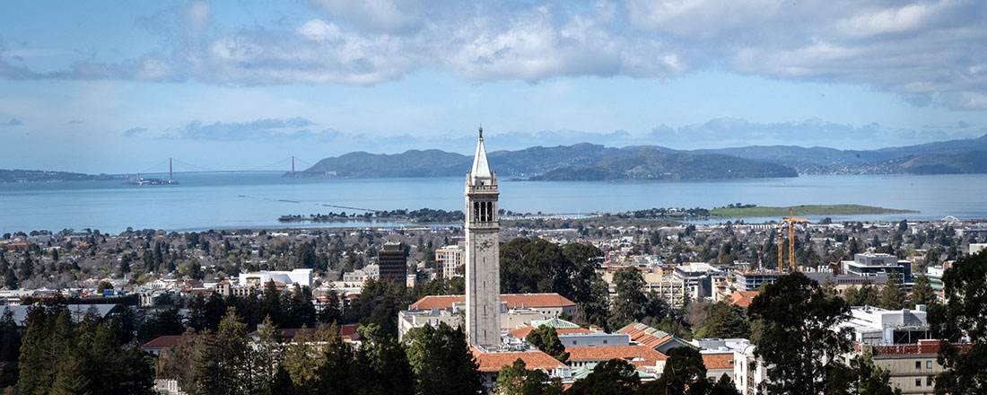 View over UC Berkeley campus towards the Bay